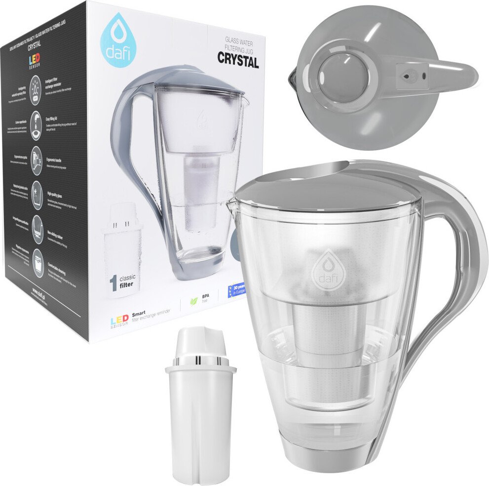 Dzbanek filtrujący Dafi Crystal 2l szary + filtr do wody Dafi Classic