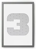 Ramki na zdjęcia - Ramka Na Zdjęcia Cyferka Trzy Szara. Ramka O Rozmiarze 21X30 Cm - miniaturka - grafika 1
