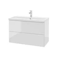 Szafki łazienkowe - Szafka łazienkowa pod umywalkę Defra Faro 80 cm biały połys 001-D-08024 - miniaturka - grafika 1