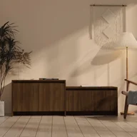 Szafki RTV - Lumarko Szafka pod TV, brązowy dąb, 146,5x35x50 cm, płyta wiórowa - miniaturka - grafika 1