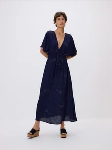 Reserved - Wiskozowa sukienka ze wzorem - wielobarwny - Sukienki - miniaturka - grafika 1