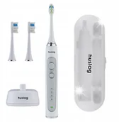 Szczoteczki elektryczne - Szczoteczka SZCZOTECZKA SONICZNA DO ZĘBÓW 4 TRYBY BAZA ŁADUJĄCA + ETUI + 2 Koncówki - miniaturka - grafika 1