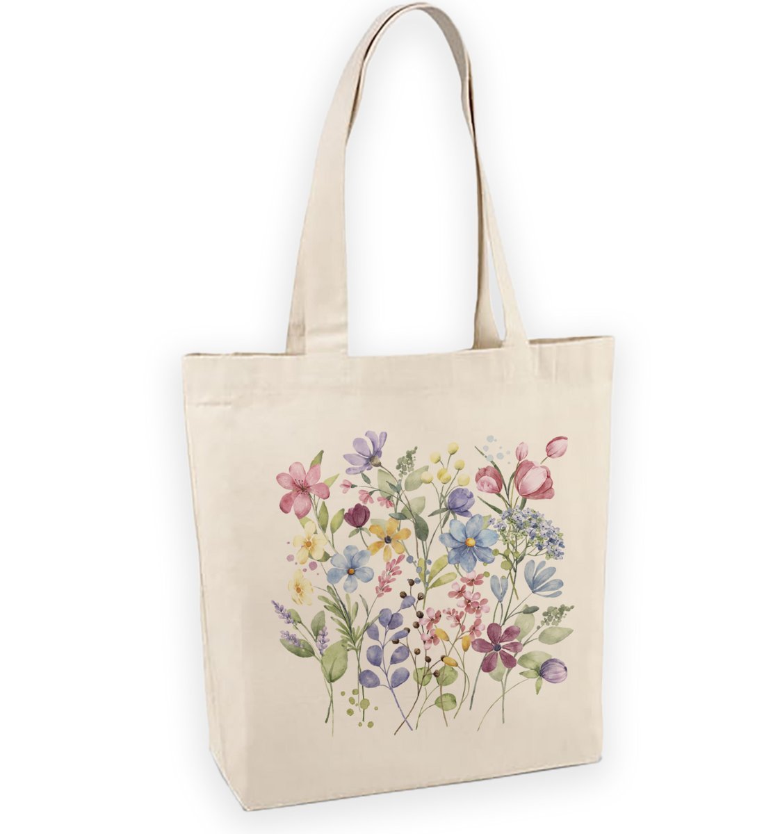 Torba bawełniana z nadrukiem polnych kwiatów