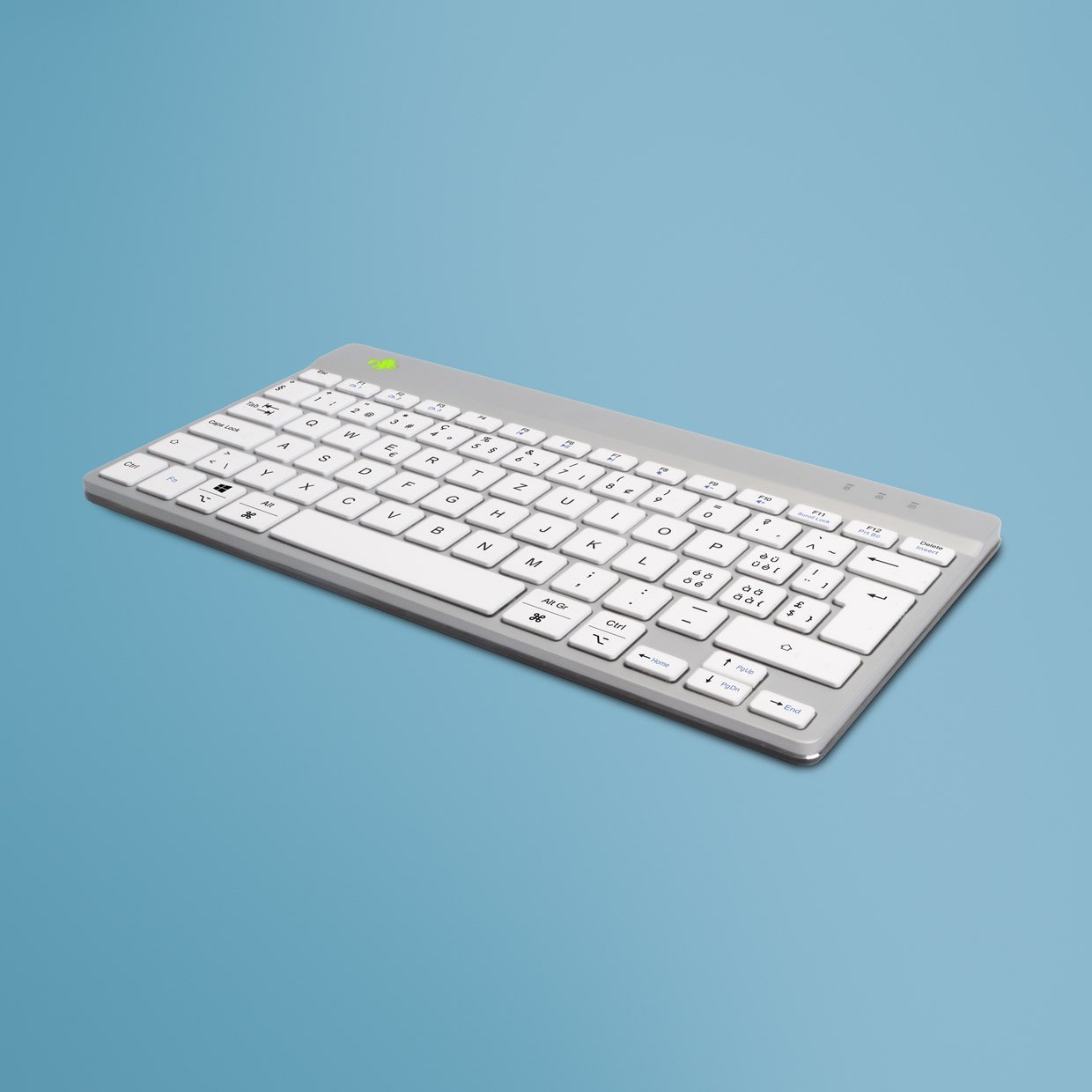 R-GO Tools R-Go Tools Ergonomiczna R-Go Compact Break klawiatura, Bluetooth, z oprogramowaniem do robienia przerw, QWERTZ CH, biała RGOCOCHWLWH