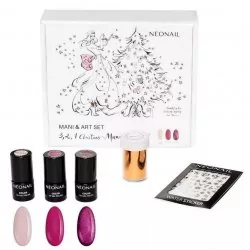 Neonail 3,2,1 Christmas Mani zestaw prezentowy do hybryd + akcesoria - Zestawy do manicure i pedicure - miniaturka - grafika 1