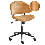 Fotele i krzesła biurowe - Beliani Krzesło biurowe KIANA Sztruks Pomarańczowy - miniaturka - grafika 1