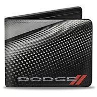 Portfele - Klamra puchowa uniseks Dodge czerwony romb włókno węglowe dwustronny portfel - miniaturka - grafika 1