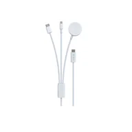 Kable USB - Devia kabel 3w1 Smart EA520 USB-C - USB-C + Lightning biały z ładowarką indukcyjną magnetyczną do Apple Watch - miniaturka - grafika 1