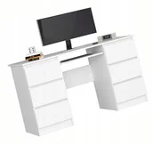 Biurka - Białe Duże Biurko Młodzieżowe F2-R22 - miniaturka - grafika 1