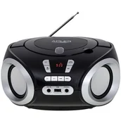Radioodtwarzacze - Adler Boombox CD-MP3, USB, Radio FM AD 1181 Czarny AD 1181 - miniaturka - grafika 1
