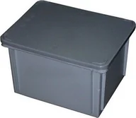 Pojemniki przemysłowe - Artech Pojemnik magazynowy z pokrywą, wym. 40 x 30, kolor, atest na kontakt z żywnością szary - miniaturka - grafika 1