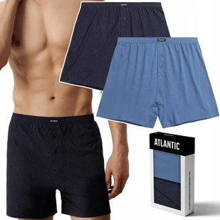 Bokserki męskie 100% BAWEŁNA luźne 2 PARY ATLANTIC 2MBX-073 - XL - Majtki męskie - miniaturka - grafika 1