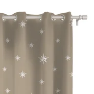 Zasłony - Zasłona XMAS wzór XM61 | Świąteczne gwiazdki na beżowym tle 150 x 260 cm tkanina zaciemniająca - miniaturka - grafika 1