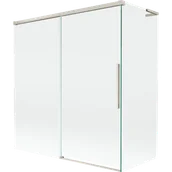 Parawany nawannowe - Mexen Rox L parawan nawannowy 2-skrzydłowy rozsuwany 150 + 70 x 150 cm, transparent, nikiel szczotkowany - 8C9L-150-070-97-00 - miniaturka - grafika 1