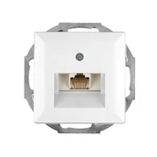 Gniazdka elektryczne - Gniazdo Perła RJ45 białe - miniaturka - grafika 1