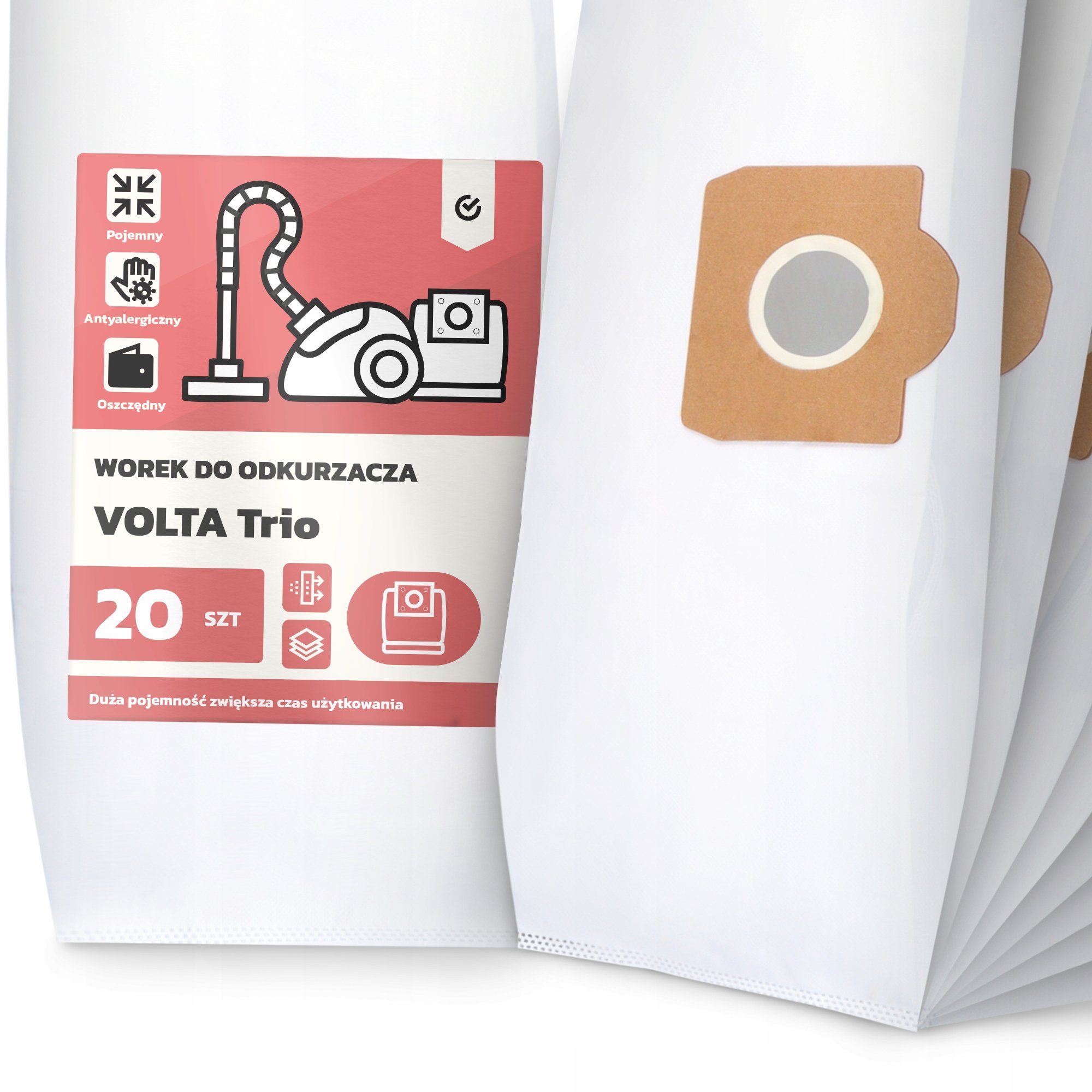 20x Worek do Odkurzacza Volta Trio Syntetyczny Pojemny Odporny Torba Worki
