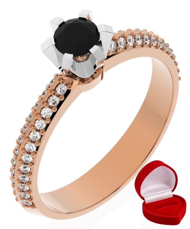 ZŁOTY PIERŚCIONEK ZARĘCZYNOWY 585 14k BRYLANT CZ. 0,19 ct RÓŻOWE ZŁOTO R18