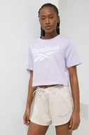 Koszulki sportowe damskie - Reebok t-shirt damski kolor fioletowy - miniaturka - grafika 1