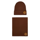 Czapki dla dzieci - Komplet czapka i komin Beverly Hills Polo Club CEO-BHPC-ACCCS-02 Brązowy - miniaturka - grafika 1