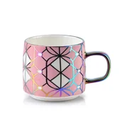 Kubki - AFFEKDESIGN AFFEKDESIGN NEO GEO KUBEK RÓŻOWY 410 ML PORCELANA HTPL3510 3 - miniaturka - grafika 1