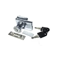 Zawiasy, okucia i inne akcesoria - Zamek podwójny do gabloty szklanej, zestaw: z kluczem - 1 sztuka ANDPOL - miniaturka - grafika 1