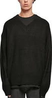 Bluzy męskie - Urban Classics Męska bluza z dekoltem w serek, czarna, L, czarny, L - miniaturka - grafika 1