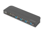 Przełączniki KVM - DIGITUS KVM Switch 4x1 DP DP/HDMI Out USB 4Kx2K 60Hz - miniaturka - grafika 1