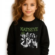 Bluzy dla dziewczynek - Bluza Dziecięca Czarna KATSEYE GIRLS Muzyka K-pop Na Prezent Rozm 152 cm Wz - miniaturka - grafika 1
