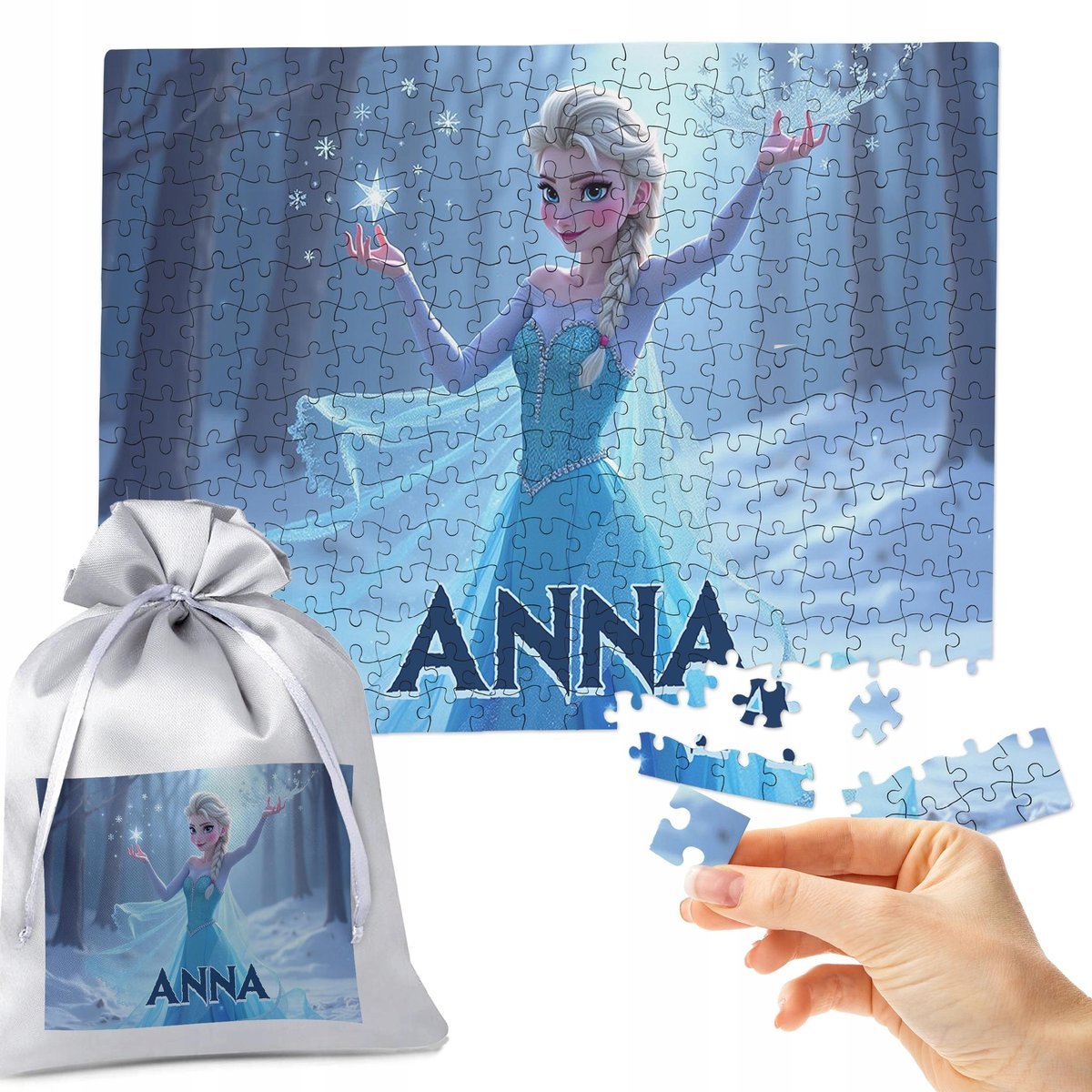 PUZZLE 252 el. FROZEN KRAINA LODU - IDEALNY PREZENT NA ŚWIĘTA CHOINKĘ IMIĘ