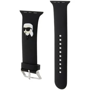 Karl Lagerfeld Pasek KLAWLSLKNK Apple Watch 42/44/45/49mm czarny/black strap 3D Rubber Karl Head - Akcesoria do smartwatchy - miniaturka - grafika 1