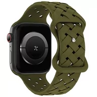 Akcesoria do smartwatchy - Pasek BELINE Silicone Woven do Apple Watch 4/5/6/7/8/9/SE/SE 2/SE 2022 (38/40/41mm) Oliwkowy - miniaturka - grafika 1