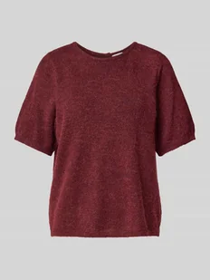 Sweter z dzianiny z okrągłym dekoltem model ‘KAMARA’ - Swetry damskie - miniaturka - grafika 1