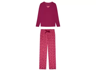 Piżamy damskie - L ESMARA ESMARA Piżama damska z włóknem modal (bluzka + spodnie) (44/46), We wzory/ bordowy/ różowy) - grafika 1
