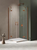 Kabiny prysznicowe - Kabina prysznicowa drzwi podwójne kolor miedź szczotkowana 80x80 cm K-4650 New Trendy Nesta Copper Brushed - miniaturka - grafika 1
