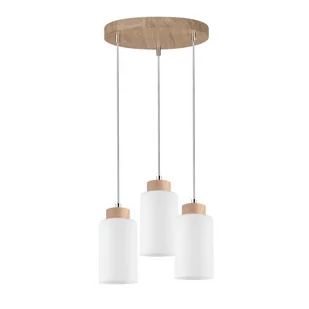 Spotlight Wisząca LAMPA skandynawska BOSCO 1720574 loftowa OPRAWA szklany ZWIS tuby okrągłe kaskada dąb olejowany biała 1720574 - Lampy sufitowe - miniaturka - grafika 1