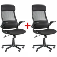 Fotele i krzesła biurowe - Krzesło biurowe Eiger 1+1 Gratis, czarny - miniaturka - grafika 1