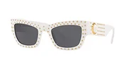 Okulary przeciwsłoneczne - Versace Okulary przeciwsłoneczne VE4358-401-87-52 prostokątne okulary przeciwsłoneczne 52, białe - miniaturka - grafika 1