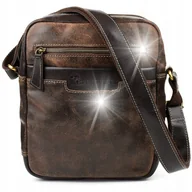 Torby męskie - Beltimore torba męska na ramię skórzana brązowa - miniaturka - grafika 1