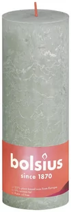 Bolsius Rustic Shine Świeca pieńkowa 190/68 mglisty zielony - Świece - miniaturka - grafika 1