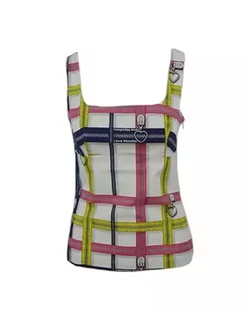 Love Moschino Sukienka damska, slim fit, bez rękawów, biała, rozmiar 44, biały, 44 - Sukienki - miniaturka - grafika 1
