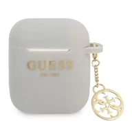 Akcesoria do słuchawek - Guess GUA2LSC4EG AirPods cover szary/grey Silicone Charm 4G Collection - miniaturka - grafika 1