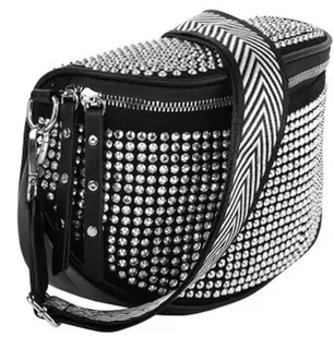 DAMSKA SASZETKA NERKA BAG NA RAMIĘ CYRKONIE PASEK SREBRNA GLAMOUR - Torebki damskie DAMSKA SASZETKA NERKA BAG NA RAMIĘ CYRKONIE PASEK SREBRNA GLAMOUR - Torebki damskie - miniaturka - grafika 1