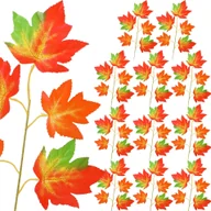 Sztuczne kwiaty - Sztuczne LIŚCIE KWIATY dekoracyjne bukiet 12szt KLONU do kompozycji STROIK - miniaturka - grafika 1