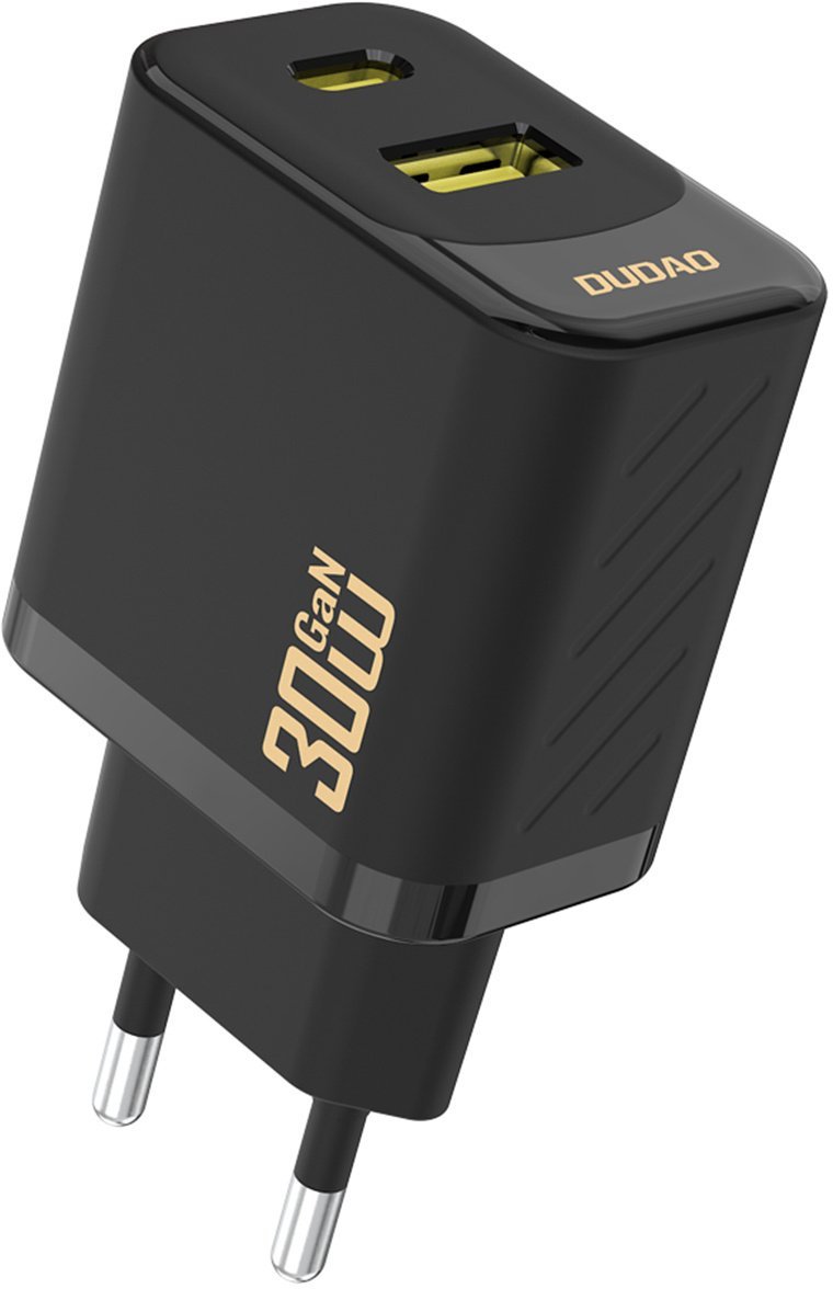 Ładowarka sieciowa USB-A USB-C GaN PD 30W - czarna Ładowarka sieciowa USB-A USB-C GaN PD 30W - czarna