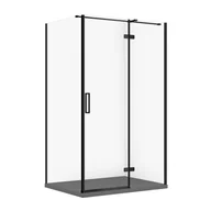 Kabiny prysznicowe - Kabina prysznicowa Cersanit Jota 120x90x195 prostokątna czarny transparentne z brodzikiem tako slim szary mat S601-402 - miniaturka - grafika 1