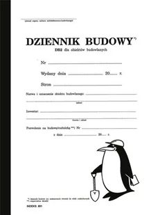 Papirus DZIENNIK BUDOWY A4 DB2 PIR 891 31483-uniw - Druki akcydensowe - miniaturka - grafika 1