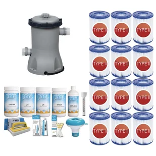 WAYS - Pielęgnacja basenu - Pakiet Medium Deluxe i pompa filtrująca 2006 l/h oraz 12 filtrów typu II - Baseny ogrodowe - miniaturka - grafika 1