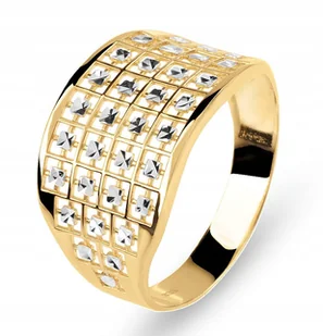 ZŁOTY SZEROKI BOGATY PIERŚCIONEK AŻUROWY 8KT 333 - Pierścionki - miniaturka - grafika 1