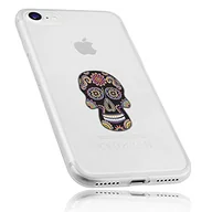 Etui i futerały do telefonów - mumbi Etui kompatybilne z iPhone SE 2 2020/7 / 8, etui na telefon komórkowy z motywem Calavera czarne kolorowe, przezroczyste - miniaturka - grafika 1