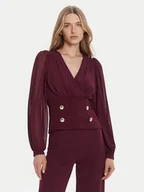 Bluzki damskie - Rinascimento Bluzka CFC0126180003 Bordowy Regular Fit - miniaturka - grafika 1